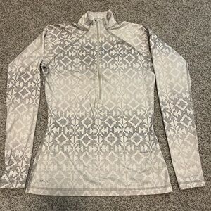 Nike Women's Gray Geometric Long Sleeve Top